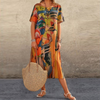 Maxikleider - stylisches sommerkleid mit kurzen ärmeln für damen