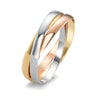 3-teiliges Ring-Trio – Bezaubernde Damenringe in Tri-Farben