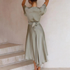 Elegantes wickelkleid - schickes damenkleid mit bindegürtel