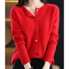 Damen strickjacke - weicher merino knopf-jumper
