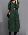 Langärmliges kleid mit taschen - schickes casual-kleid für damen