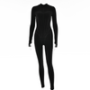 Damen zip-jumpsuit - figurbetonter grauer body