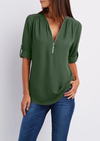 D'mäde zip-halsbluse - elegante oberteil für lässigi und vielseitigi anlässe