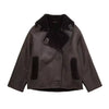 Damen bikermantel mit pelzkragen – warme winterjacke mit details
