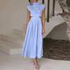 Eleganter cut-out maxi-kleid - stilvolle abendmode für damen