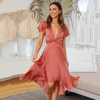 Elegantes wickelkleid - schickes damenkleid mit bindegürtel