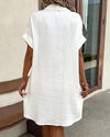 Knopfverschluss shirtkleid - chices damen casual kleid