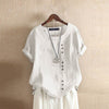 Damen leinenbluse - kurzärmeliges button-up oberteil