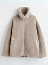 Fleece zip-jacke - gemütlicher oversized fleece-mantel für frauen