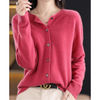 Damen strickjacke - weicher merino knopf-jumper