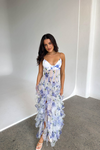 Damen floral maxi kleid - schickes, schichtweise abendkleid