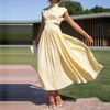 Eleganter cut-out maxi-kleid - stilvolle abendmode für damen