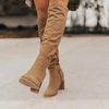 Knielange stiefel - schicke damen stiefel mit absatz aus