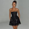 Trägerloses party-kleid - elegantes kurzes kleid für damen