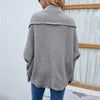 Oversized gestrickte damenjacke – lockere passform mit grossem kragen und mausärmeln