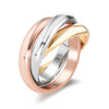3-teiliger Tricolour Ring – Elegantes Damen-Ringset