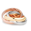 3-teiliger Tricolour Ring – Elegantes Damen-Ringset