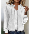 Texturierti zip-hoodie - lässigi jacke für frauen