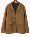 Dame suede blazer - elegante, braune oversized jacke