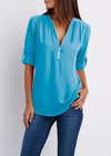 D'mäde zip-halsbluse - elegante oberteil für lässigi und vielseitigi anlässe