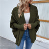 Oversized gestrickte damenjacke – lockere passform mit grossem kragen und mausärmeln