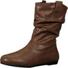 Winter-Stiefeletten für Damen – warme Stiefel mit runder Spitze und flacher Sohle
