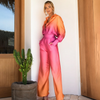 2-teiliges satin loungewear ensemble - schickes damen pyjama outfit