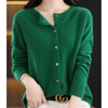 Damen strickjacke - weicher merino knopf-jumper