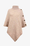 Damen poncho pullover - stylischer strick mit hohem kragen
