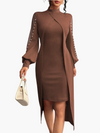 Maxikleid - elegantes damenkleid mit filigranen ärmeln