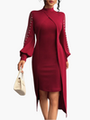 Maxikleid - elegantes damenkleid mit filigranen ärmeln