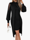 Maxikleid - elegantes damenkleid mit filigranen ärmeln
