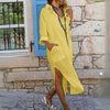 Hemdkleid - schickes damen leinenkleid mit taschen