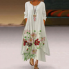Maxikleid - elegantes damenkleid mit taschen und floralem stickerei