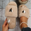 Flauschige Pantoffeln – Damen Hausschuhe mit Herzdetail und offenen Zehen