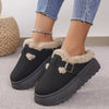 Wärmi Pantoffle - Dame-Hueschue mit Sherpa-Fütterig und Riemedetail