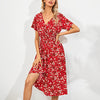 Florales knie-langes kleid - elegante midi-bekleidung für frauen