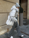 Winterjacke mit abnehmbarer kapuze – warme winddichte damenjacke im oversized design aus baum