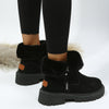Warme damen stiefeletten – winterstiefel mit plüschfutter, reissverschluss und rutschfester sohle