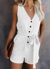 Chic jumpsuit mit gürtel - vielseitiger damen sommer-overall