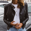 biker jacke - stilvolle schwarze damenjacke