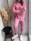 2-teilige gemütliche lounge-kombination - weiche stoff-loungewear für zuhause
