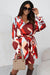 Abstrakt bedrucktes mini-kleid - moderne braune damenbluse