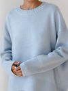 Gestrickter pullover - lässiger oversized-nicktop für damen