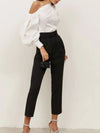 Asymmetrisches off-shoulder-top - elegante weisse bluse für frauen