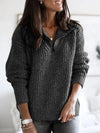 Zip-up pullover - kuschelige strickjacke für damen