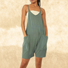 Lässiger overall - gemütlicher ärmelloser damen-romper mit taschen