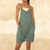 Lässiger overall - gemütlicher ärmelloser damen-romper mit taschen