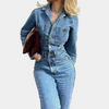 Jeans-overall - stylisches blaues damen-einzelteil