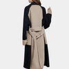 Eleganter langer schwarzer trenchcoat für damen